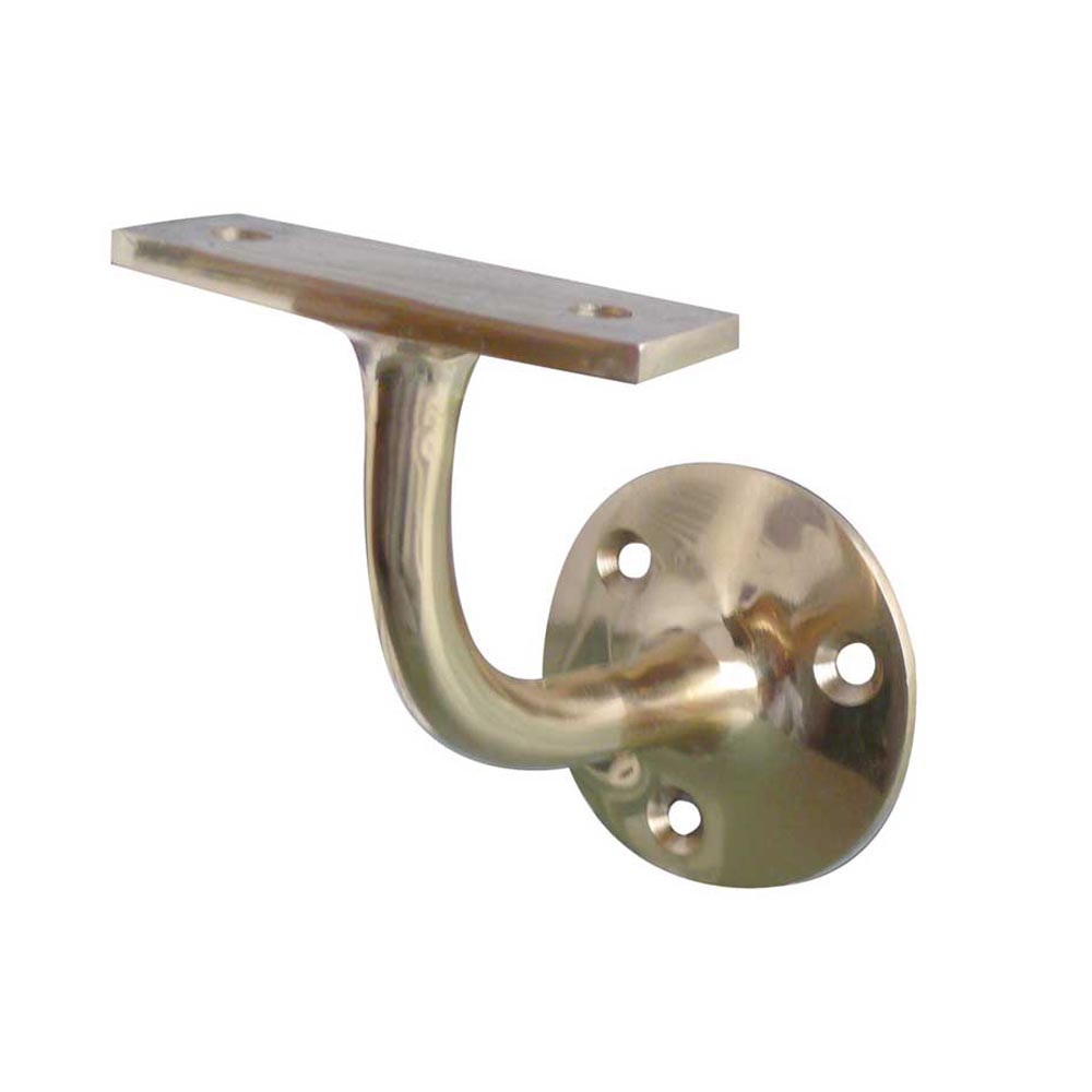 Dart Heavy Handrail Bracket (64mm) - Polished Brass